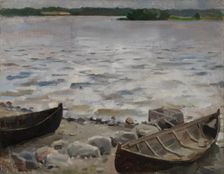 Boats on the Shore, 1884. Creator: Akseli Gallen-Kallela