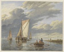 Boats on the water, 1849-1917. Creator: Matthijs Maris