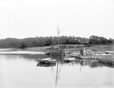Boats moored on the river Beaulieu, Beaulieu, Hampshire, c1860-c1922. Artist: Henry Taunt