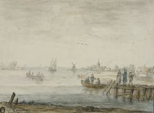 Boats near the coast, unknown date. Creator: Anon