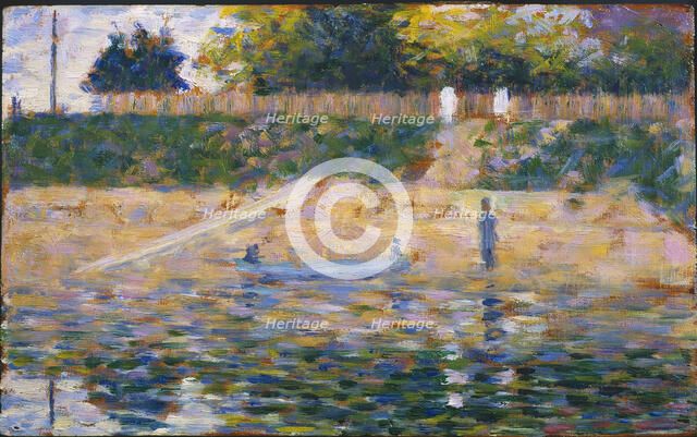Boats Near The Beach at Asnieres, ca. 1883. Creator: Seurat, Georges Pierre (1859-1891).