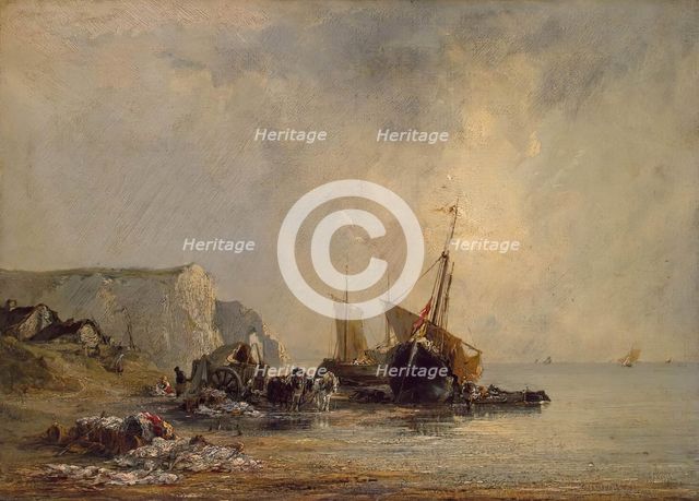 Boats near Shore of Normandy, 1823. Creator: Richard Parkes Bonington.