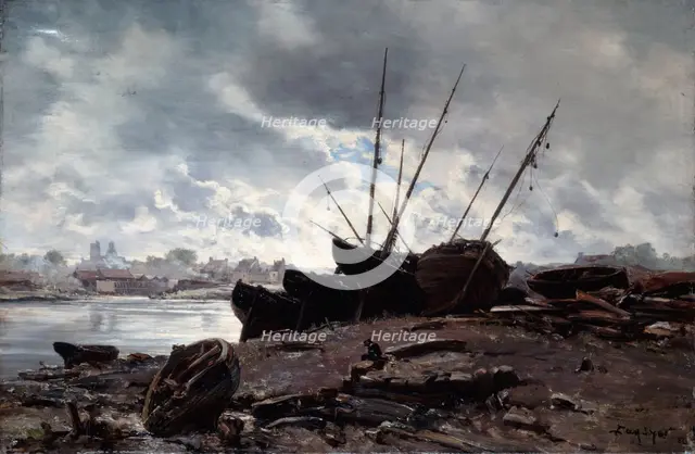 'Boats Waiting for the Tide', 1882.  Artist: Emmanuel Lansyer