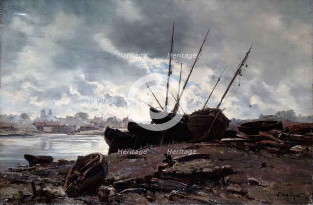 'Boats Waiting for the Tide', 1882.  Artist: Emmanuel Lansyer