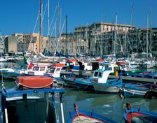 Boats, The Old Fort, La Cala, Palermo, Sicily, Italy. Creator: Peter Thompson
