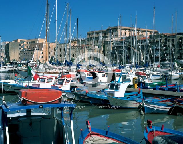 Boats, The Old Fort, La Cala, Palermo, Sicily, Italy. Creator: Peter Thompson.