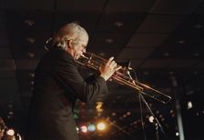 Bob Brookmeyer, Jazz Inn Party, Nordwijk, Netherlands, 1989. Creator: Brian Foskett