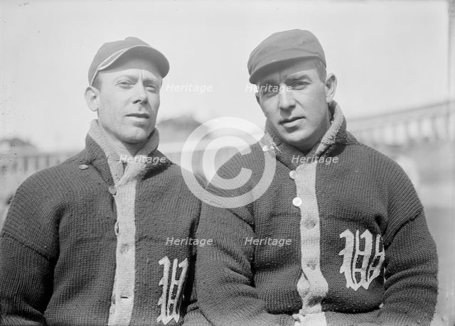 Bob Groom, Frank Laporte, Washington Al, at University of Virginia, Charlottesville..., c1912-1913. Creator: Harris & Ewing.