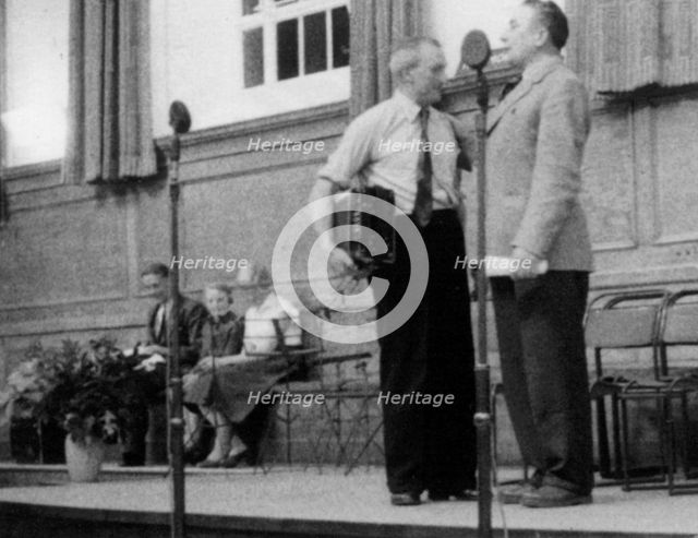 Bob Roberts and Bob Copper, Cecil Sharp House, London, October 1957. Artist: Eddis Thomas