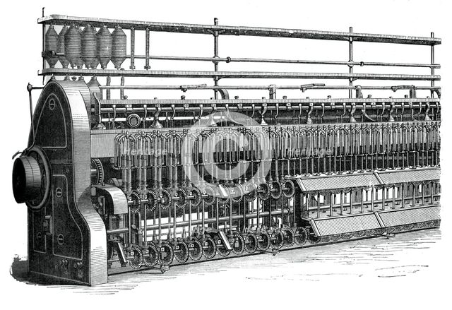 Bobbin and fly frame, c1880. Artist: Unknown