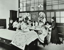 Bobbin lace and embroidery class, Northern Polytechnic, London, 1907