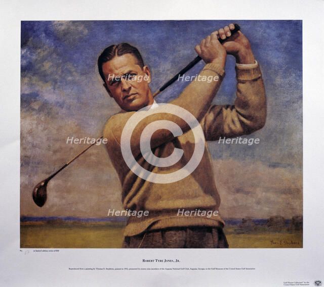 Bobby Jones (1902-72), three times Open Champion, 1992. Artist: Unknown