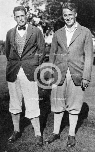 Bobby Jones and fellow golfer, c1920s. Creator: Unknown.