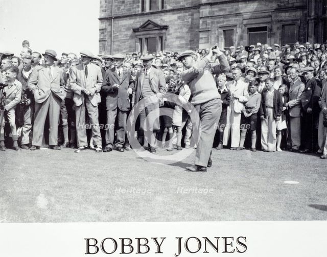 Bobby Jones teeing off, c1920s. Creator: Unknown.