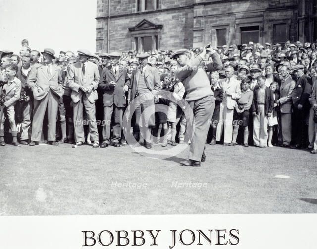 Bobby Jones teeing off, c1920s. Artist: Unknown