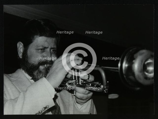 Bobby Shew playing his trumpet at The Bell, Codicote, Hertfordshire, 19 May 1985. Artist: Denis Williams