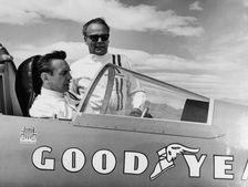 Bobby Tatroe in the cockpit of Wingfoot Express II Bonneville Salt Flats, Utah, USA, c1965