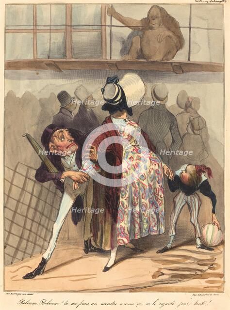 Bobonne, Bobonne!...tu me ferais un monstre comme ça, ne le regarde pas tant!, 1836.  Creator: Honore Daumier.
