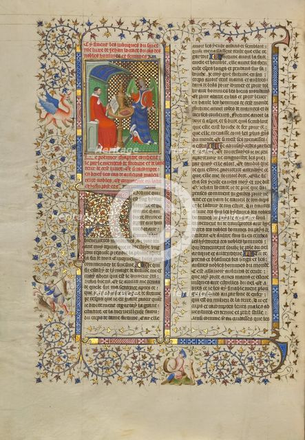 Boccaccio and Fortune; Des cas des nobles hommes et femmes, about 1413-1415. Creators: Boucicaut Master, Workshop of the Boucicaut Master.