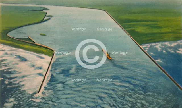 'Bocas de Ceniza, Entrance to the Marine Port, Barranquilla', c1940s. Artist: Unknown.