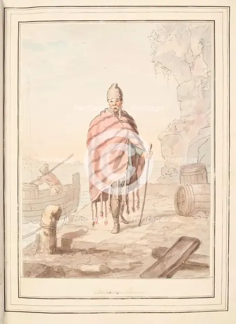 Bochinese Venice, leaf from 'A Collection of Dresses by David Allan Mostly from Nature', 1776. Creator: David Allan.