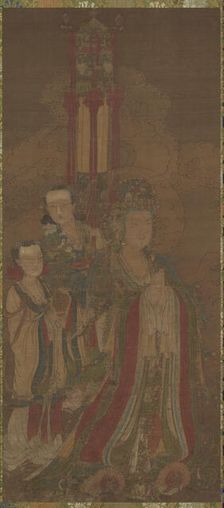 Bodhisattva and Attendants, 14th century. Creator: Unknown