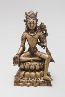 Bodhisattva Avalokiteshvara Seated with Hand in Gesture of Gift Giving (Varadamudra), 8th/9th cent. Creator: Unknown