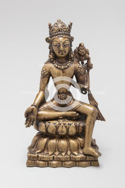 Bodhisattva Avalokiteshvara Seated with Hand in Gesture of Gift Giving (Varadamudra), 8th/9th cent. Creator: Unknown.