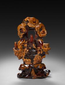 Bodhisattva Guanyin Seated in a Rock Grove, 1675-1700. Creator: Unknown