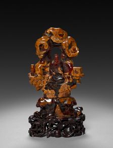 Bodhisattva Guanyin Seated in a Rock Grove, 1675-1700. Creator: Unknown