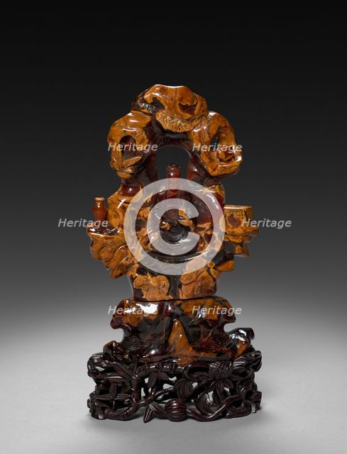 Bodhisattva Guanyin Seated in a Rock Grove, 1675-1700. Creator: Unknown.