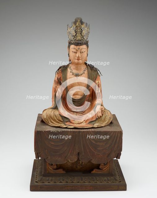 Bodhisattva, Kamakura period, 13th century; detached throne, modern. Creator: Unknown.
