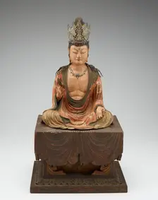 Bodhisattva, Kamakura period, 13th century; detached throne, modern. Creator: Unknown