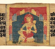 Bodhisattva in a Mountain Grotto, Playing a Stringed Instrument (Vina)..., ca. 1090. Creator: Unknown