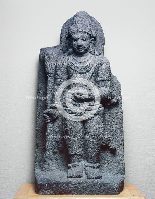 Bodhisattva Manjushri Holding a Blue Lotus (Utpala), 9th/10th century. Creator: Unknown.