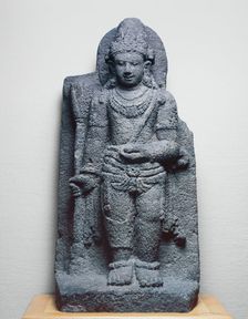 Bodhisattva Manjushri Holding a Blue Lotus (Utpala), 9th/10th century. Creator: Unknown