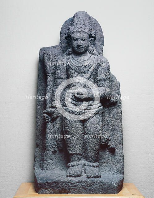 Bodhisattva Manjushri Holding a Blue Lotus (Utpala), 9th/10th century. Creator: Unknown.