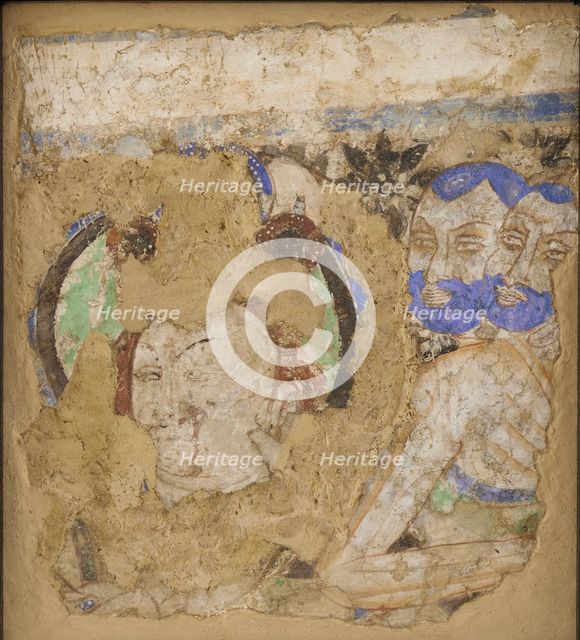 Bodhisattvas and Monks, from Cave 224, 4th-6th century. Creator: Unknown.