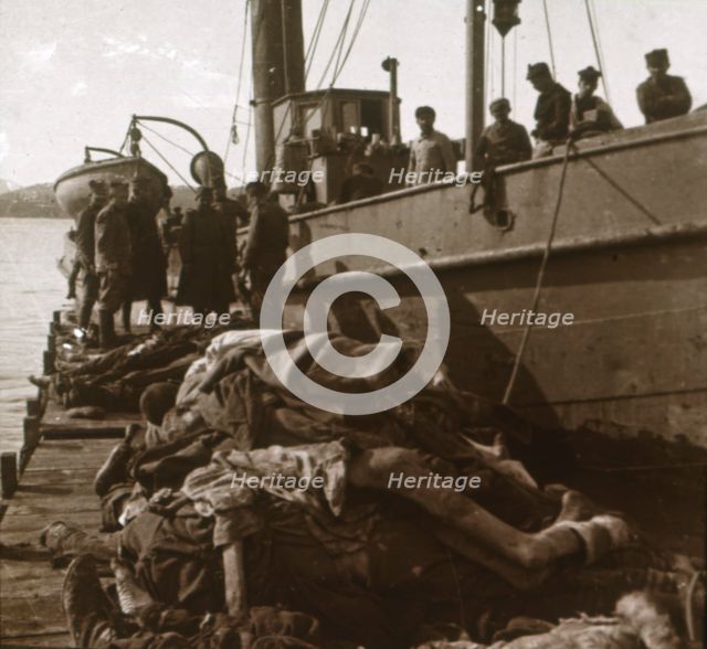 Bodies of typhus victims, Corfu, Greece, c1915. Artist: Unknown.