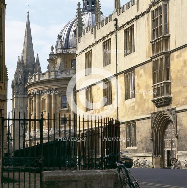 Bodleian Library, Radcliffe Camera and St Mary's Church, Oxford, Oxfordshire, c2000s(?). Artist: Unknown.