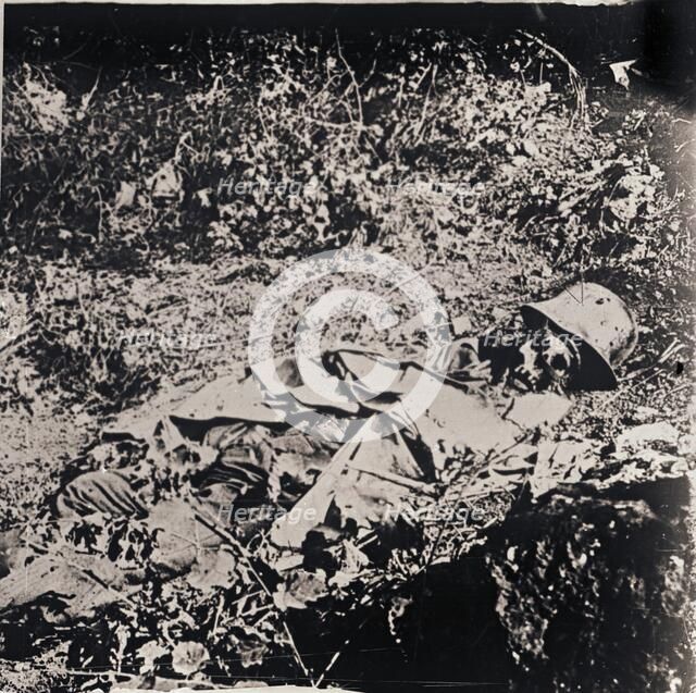 Body of dead German soldier, c1914-c1918. Artist: Unknown.