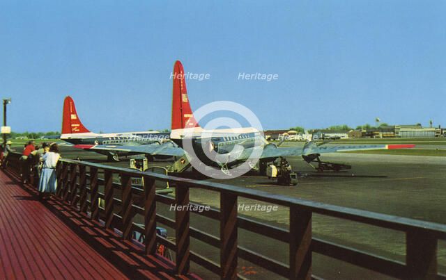 Boeing Stratocruisers at Minneapolis-St Paul Airport, Minnesota, USA, 1955. Artist: Unknown