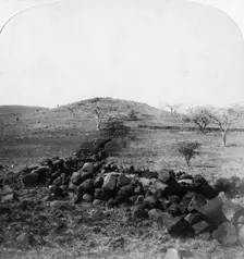 Boer trenches and crest of Hart's Hill, scene of the Irish Brigade's famous charge, Colenso, 1901. Artist: Underwood & Underwood