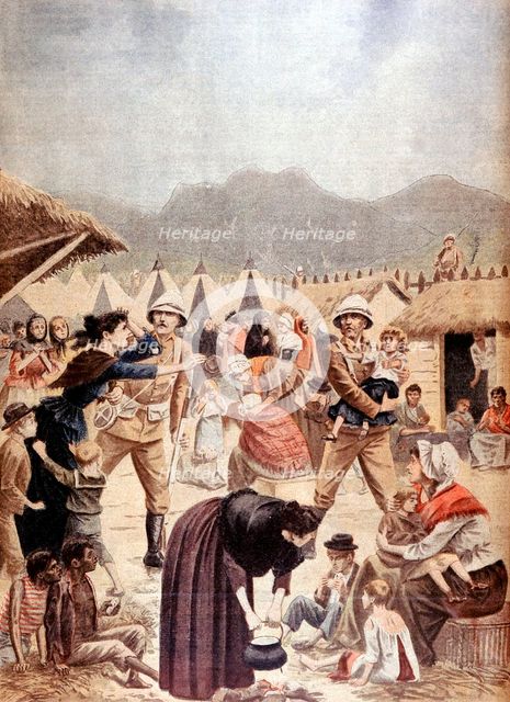 Boer women and children in a British concentration camp in the Transvaal, Boer War, 1901. Artist: Unknown