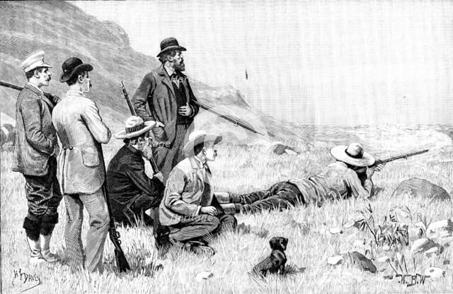 Boer and British Shots: a friendly trial of skill in Swaziland, 1890. Creator: H. F. Davey.