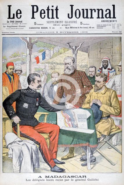 Boer delegation received by General Gallieni, Governor of Madagascar, 1902. Artist: Unknown