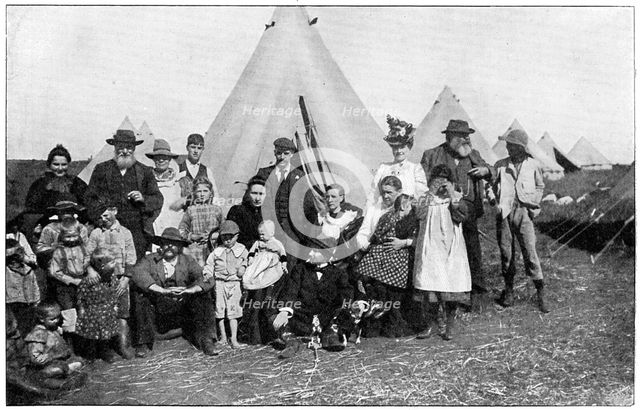 Boer families in a British concentration camp at Eshowe, Zululand, 2nd Boer War, 1900. Artist: Anon