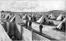 Boer prisoners in a camp at Bloemfontein, 2nd Boer War, 1899-1902