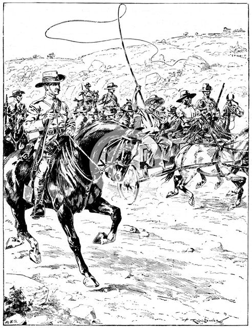 Boer prisoners under escort, 2nd Boer War, 1900. Artist: Unknown