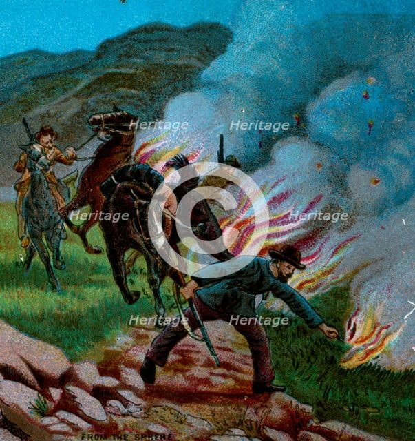 'Boers Firing the Veldt', 1900. Artist: Unknown.